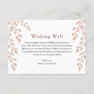 Gouden loof. Eenvoudig goed wensen. Olijfbruiloft Informatiekaartje