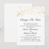 Gouden Loof Huwelijk Uitstel Wijziging Bewaar De  Save The Date (Voorkant / Achterkant)