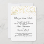 Gouden Loof Huwelijk Uitstel Wijziging Save The Date (Voorkant)