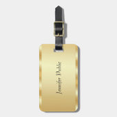 Gouden look aangepaste Sjabloon handgeschreven scr Bagagelabel (Voorkant verticaal)