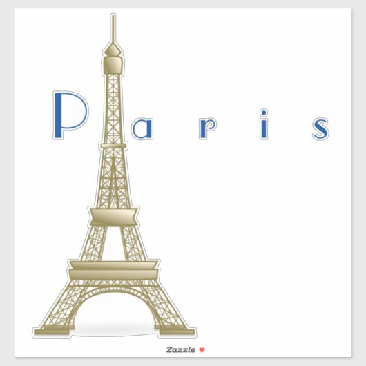 Gouden look Eiffeltoren - Parijs Sticker (Vel)
