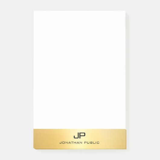 Gouden look Elegant Sjabloon Modern Professional Post-it® Notes (Voorkant)