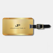 Gouden look elegante moderne luxe Sjabloon glamour Bagagelabel (Voorkant horizontaal)