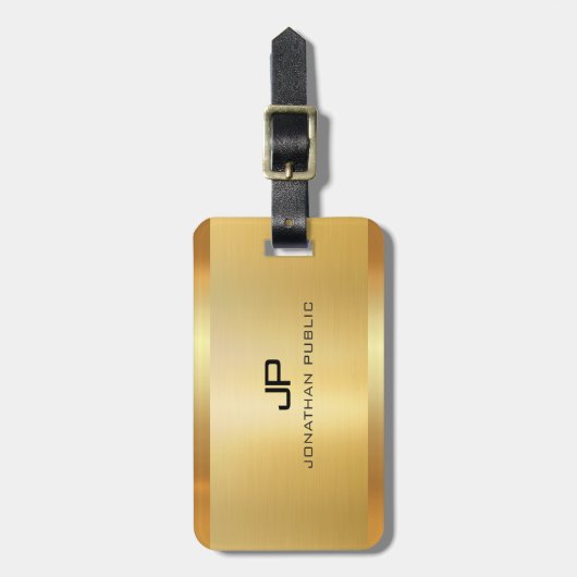 Gouden look elegante moderne luxe Sjabloon glamour Bagagelabel (Voorkant verticaal)