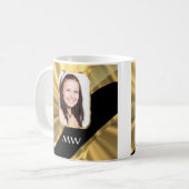 Gouden look foto template koffiemok (Voorkant links)