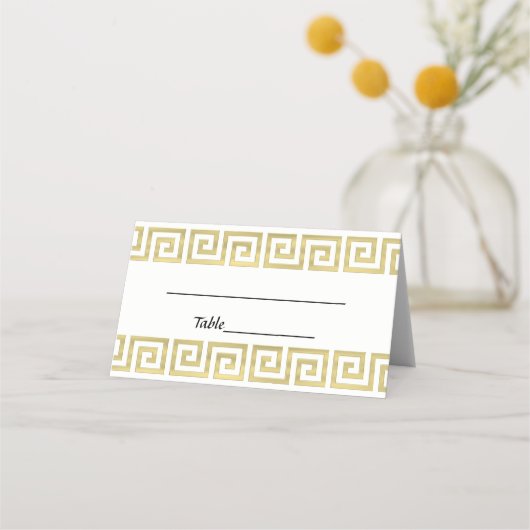 Gouden look Griekse Key Meander S Border #3 Plaatskaartje (Achterkant)