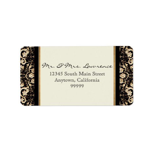 Gouden look, kant Barok Art Nouveau Deco 20s stijl Etiket (Voorkant)