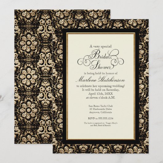 Gouden look, kant Barok Art Nouveau Deco 20s stijl Kaart (Voorkant / Achterkant)