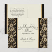 Gouden look, kant Barok Art Nouveau Deco 20s stijl Uitnodiging Briefkaart (Voorkant / Achterkant)