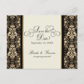 Gouden look, kant Barok Art Nouveau Deco 20s stijl Uitnodiging Briefkaart (Voorkant)