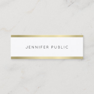 Gouden Look Minimalistische Eenvoudige Professione Mini Visitekaartje