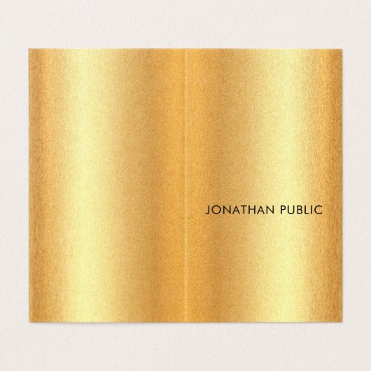 Gouden look Modern Eenvoudig ontwerp Elegante Sjab Visitekaartje (Buitenkant ongevouwen)