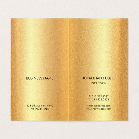 Gouden look Modern Eenvoudig ontwerp Elegante Sjab Visitekaartje (Binnenkant ongevouwen)