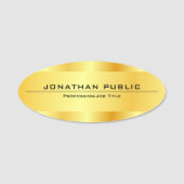 Gouden look Modern Elegant Glam Sjabloon Ovaal Naamplaatje (Voorkant)