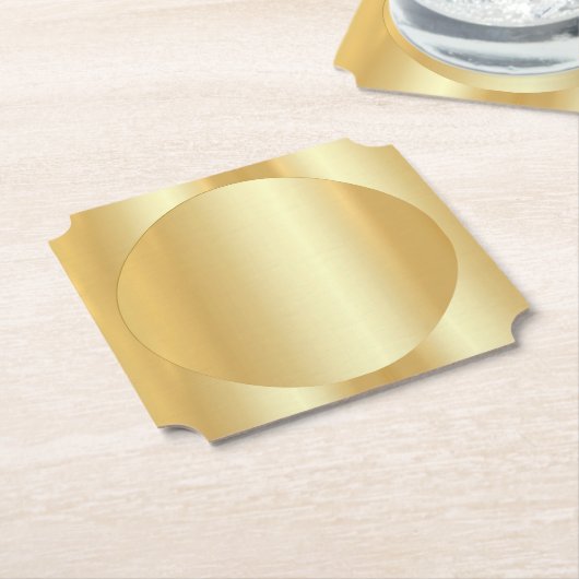 Gouden look Modern Glamour Blank Elegante Sjabloon Kartonnen Onderzetters (Gekanteld)