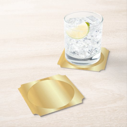 Gouden look Modern Glamour Blank Elegante Sjabloon Kartonnen Onderzetters (Insitu)