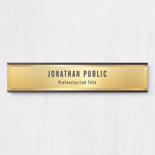 Gouden look Moderne Sjabloon Glamour Professional Deurbordje (Voorkant)
