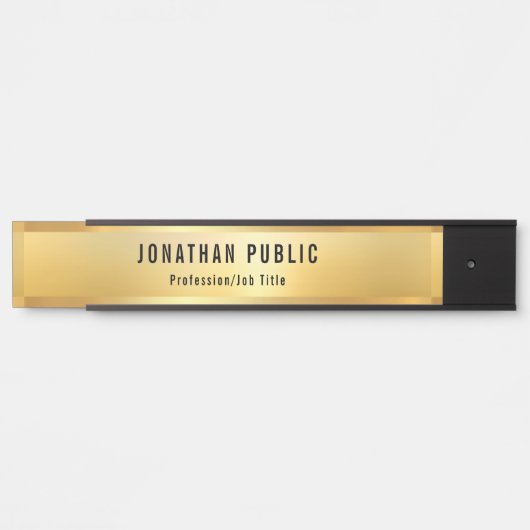 Gouden look Moderne Sjabloon Glamour Professional Deurbordje (Voorkant)