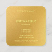 Gouden look Sjabloon Elegant monogram luxe Vierkante Visitekaartje (Achterkant)