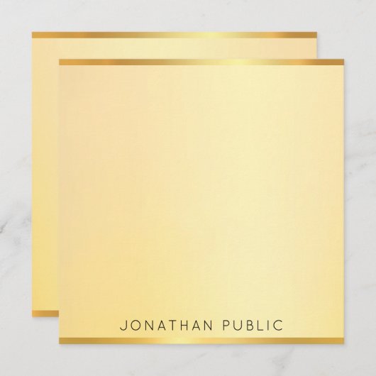 Gouden look Sjabloon Modern Elegant monogram (Voorkant / Achterkant)