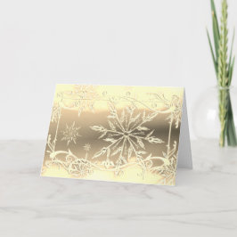 Gouden look sneeuwvlok vorst kaart