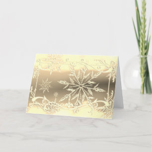 Gouden look sneeuwvlok vorst kaart