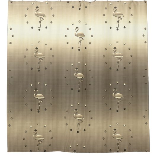 Gouden look  stijl flamingo's douchegordijn (Voorkant)