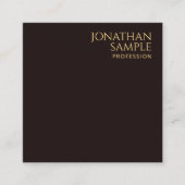 Gouden look tekst Modern Elegant Zwart Fluweel Vierkante Visitekaartje (Voorkant)