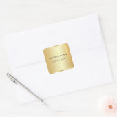 Gouden look van gekalligrafeerd script Sjabloon Vierkante Sticker (Envelop)