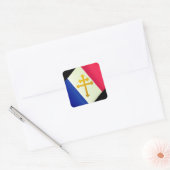 Gouden Lorraine-kruis & Franse vlag / Frankrijk Vierkante Sticker (Envelop)