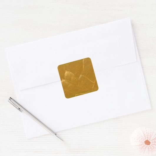 GOUDEN LOTUS2 VIERKANTE STICKER (Envelop)