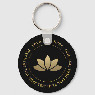 Gouden Lotus Bloem Sleutelhanger