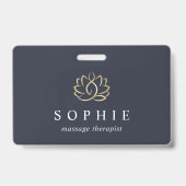 Gouden Lotus Bloem Spa Medewerker Badge (Voorzijde)