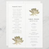 Gouden Lotus Bloemen Opvouwbaar Groot Huwelijkspro (Voorkant / Achterkant)