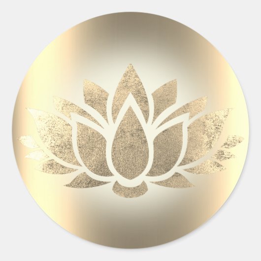 gouden lotus FAUX metaaleffect Ronde Sticker (Voorkant)