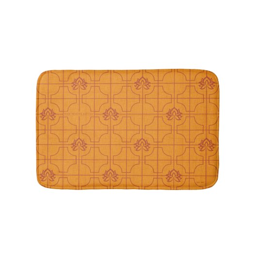 Gouden Lotus Grid Patroon - De Witte Lotus Badmat (Voorkant)