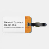 Gouden Lotus Grid Patroon - De Witte Lotus Bagagelabel (Achterkant horizontaal)