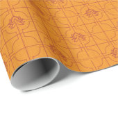 Gouden Lotus Grid Patroon - De Witte Lotus Cadeaupapier (Rol Hoek)