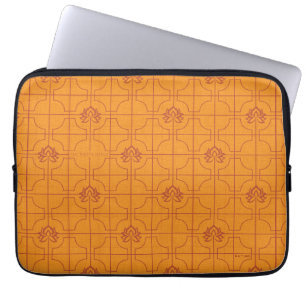 Gouden Lotus Grid Patroon - De Witte Lotus Laptop Sleeve