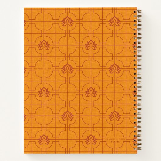 Gouden Lotus Grid Patroon - De Witte Lotus Notitieboek (Achterkant)