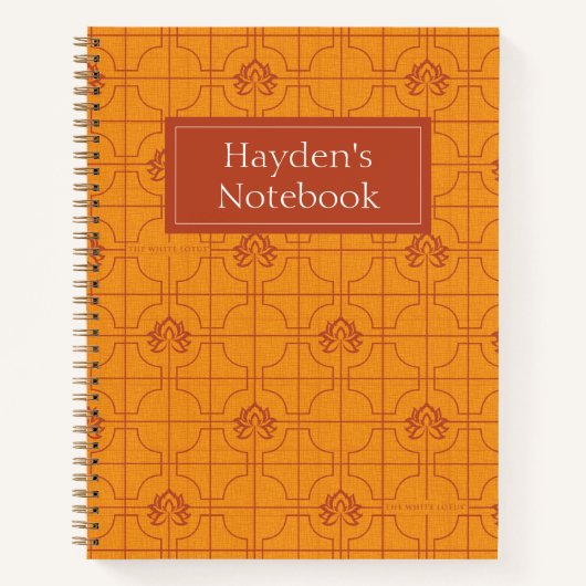 Gouden Lotus Grid Patroon - De Witte Lotus Notitieboek (Voorkant)