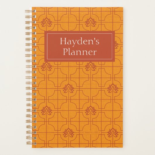 Gouden Lotus Grid Patroon - De Witte Lotus Planner (Voorkant)