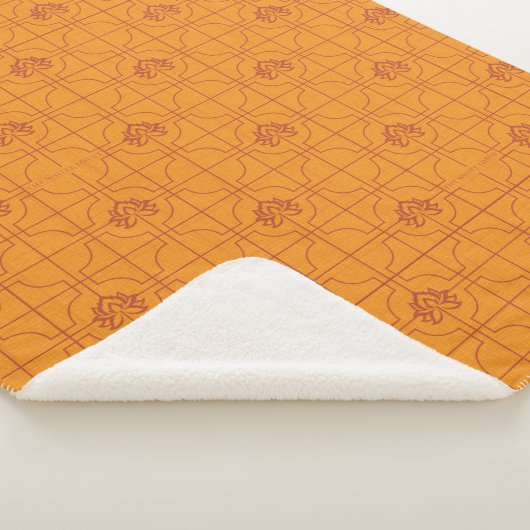 Gouden Lotus Grid Patroon - De Witte Lotus Sherpa Deken (3/4)