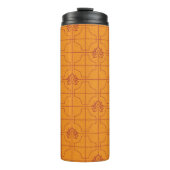 Gouden Lotus Grid Patroon - De Witte Lotus Thermosbeker (Voorkant)