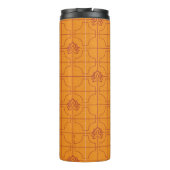 Gouden Lotus Grid Patroon - De Witte Lotus Thermosbeker (Achterkant)