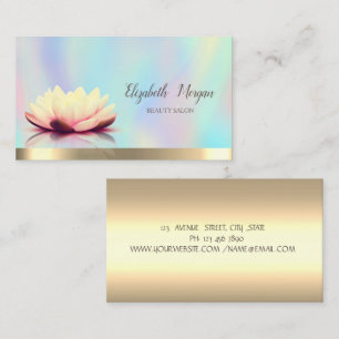 Gouden Lotus Holografisch Elegant Visitekaartje