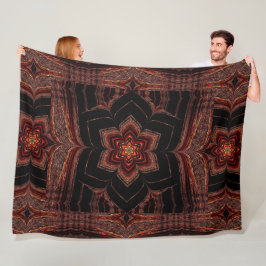 Gouden Lotus in Black Fleece Deken