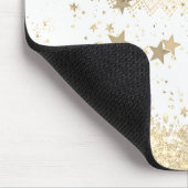 Gouden Lotus Mandala met Gouden Sterren op Wit Muismat (Hoek)