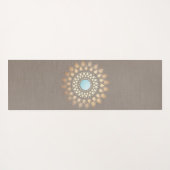 Gouden Lotus Mandala Taupe Yogamat (Achterkant (horizontaal))