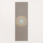 Gouden Lotus Mandala Taupe Yogamat (Achterkant)